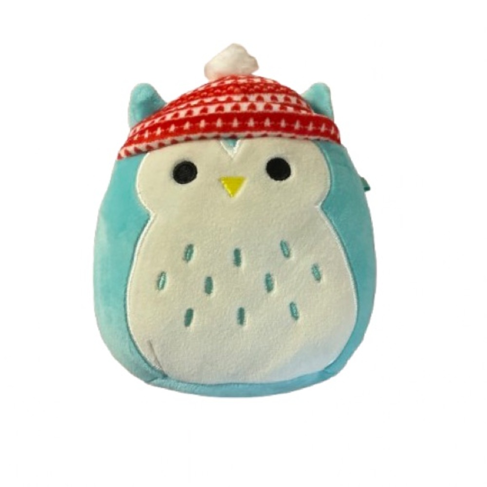 Winston the Owl Squishmallow with Red Beanie - 5”
